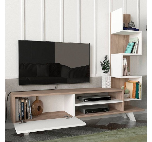 Έπιπλο τηλεόρασης Ceren Megapap χρώμα λευκό - cordoba 149,5x31x131,6εκ.