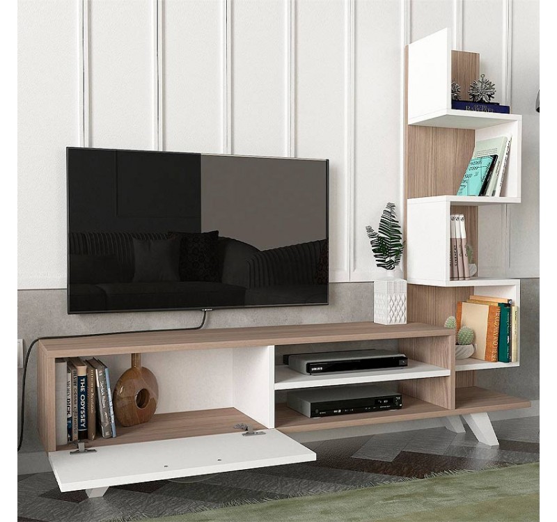 Έπιπλο τηλεόρασης Ceren Megapap χρώμα λευκό - cordoba 149,5x31x131,6εκ.