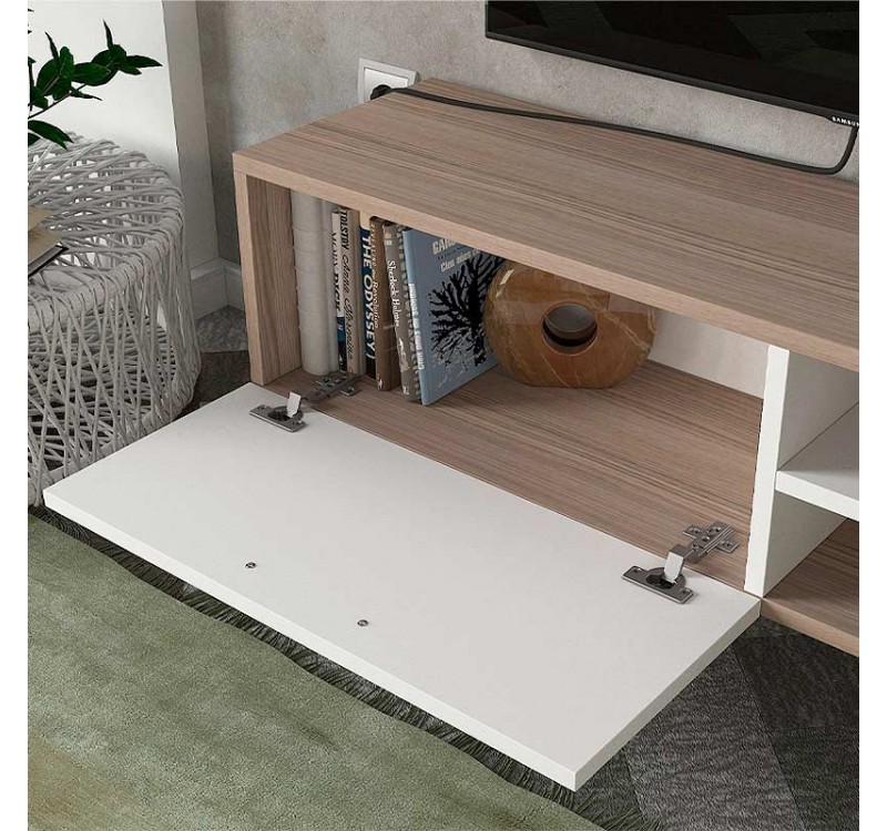 Έπιπλο τηλεόρασης Ceren Megapap χρώμα λευκό - cordoba 149,5x31x131,6εκ.