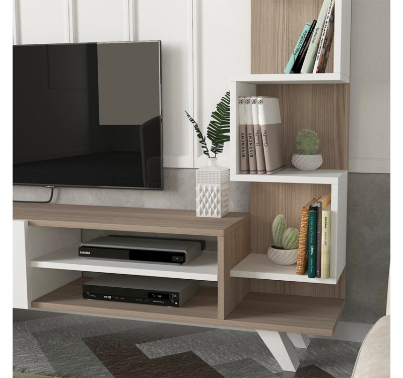 Έπιπλο τηλεόρασης Ceren Megapap χρώμα λευκό - cordoba 149,5x31x131,6εκ.