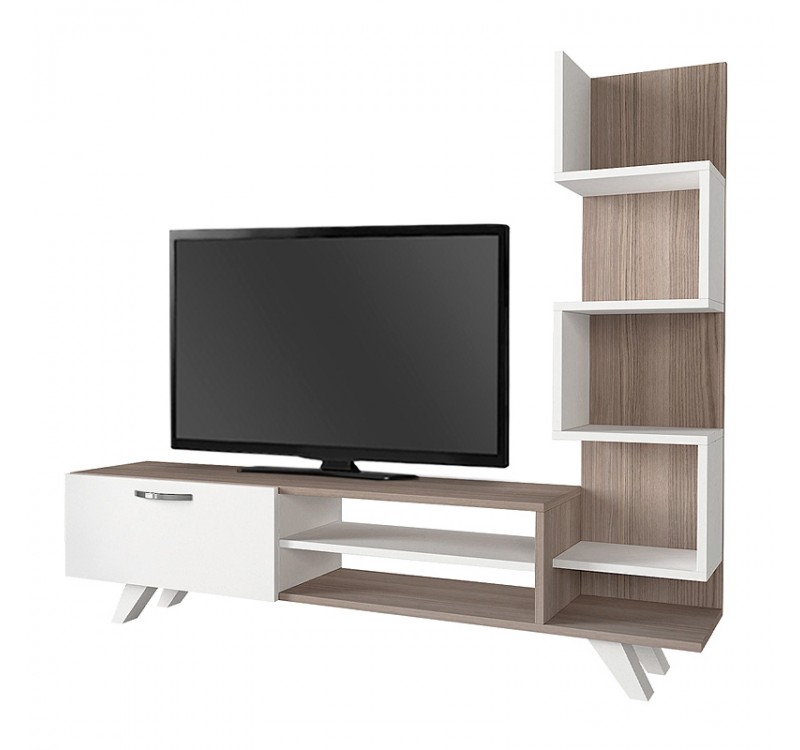 Έπιπλο τηλεόρασης Ceren Megapap χρώμα λευκό - cordoba 149,5x31x131,6εκ.