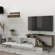 Έπιπλο τηλεόρασης Novara Megapap χρώμα λευκό - καρυδί 180x29,6x45εκ.