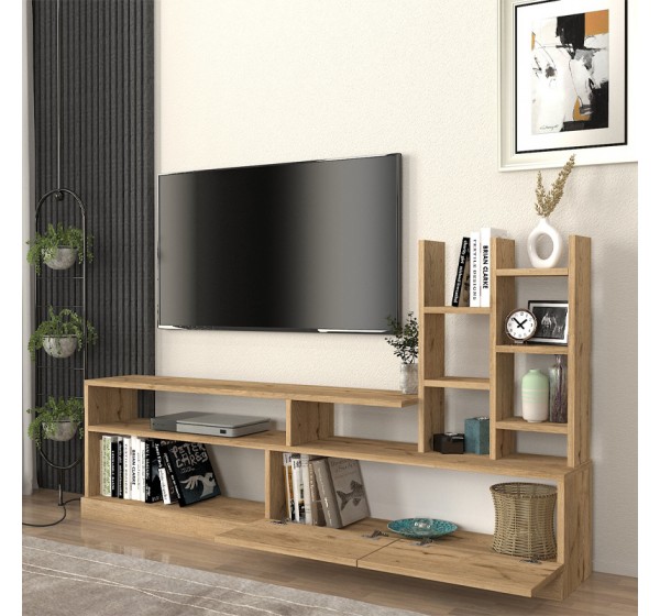 Σύνθεση τηλεόρασης Pesaro Megapap χρώμα sepet oak 165x25x91,3εκ.
