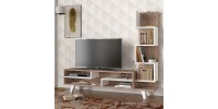 Έπιπλο τηλεόρασης Granada Megapap χρώμα λευκό - cordoba 149,5x29,5x120εκ.