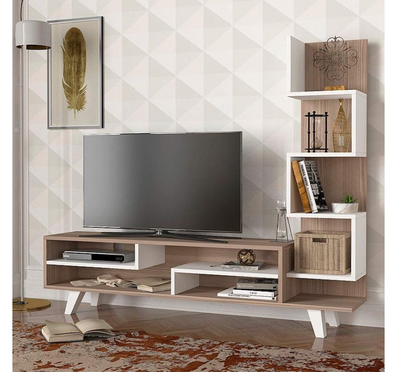 Έπιπλο τηλεόρασης Granada Megapap χρώμα λευκό - cordoba 149,5x29,5x120εκ.