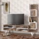 Έπιπλο τηλεόρασης Granada Megapap χρώμα λευκό - cordoba 149,5x29,5x120εκ.