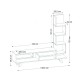 Έπιπλο τηλεόρασης Granada Megapap χρώμα λευκό - cordoba 149,5x29,5x120εκ.