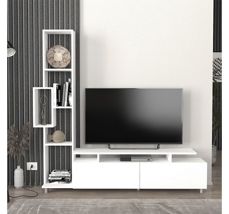 Σύνθεση τηλεόρασης Tulip Megapap χρώμα λευκό 160x29,5x160εκ.