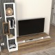 Σύνθεση τηλεόρασης Tulip Megapap χρώμα λευκό - καρυδί 160x29,5x160εκ.