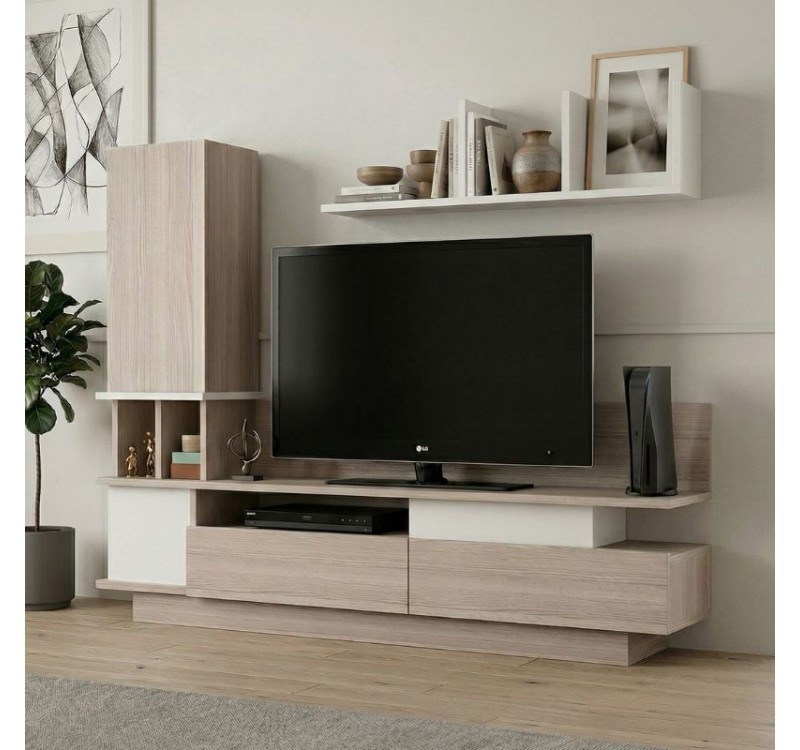 Σύνθεση τηλεόρασης Almeria Megapap χρώμα λευκό - cordoba 149x29,5x117εκ.