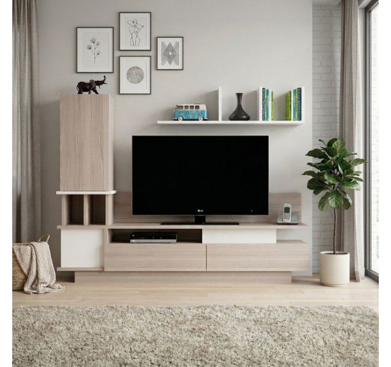 Σύνθεση τηλεόρασης Almeria Megapap χρώμα λευκό - cordoba 149x29,5x117εκ.
