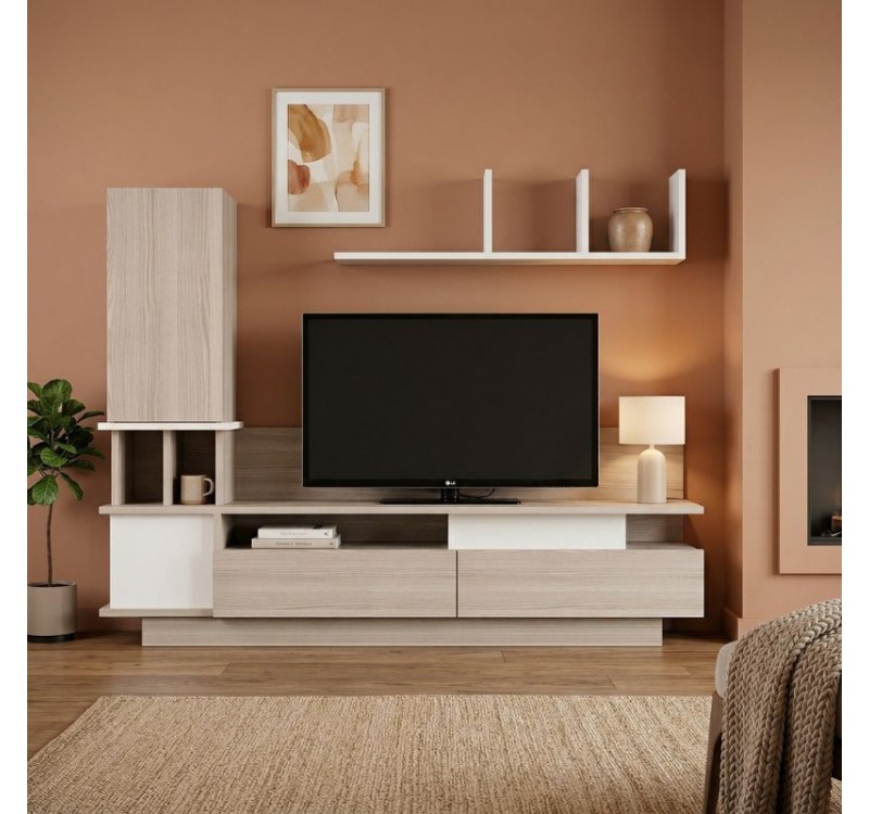 Σύνθεση τηλεόρασης Almeria Megapap χρώμα λευκό - cordoba 149x29,5x117εκ.