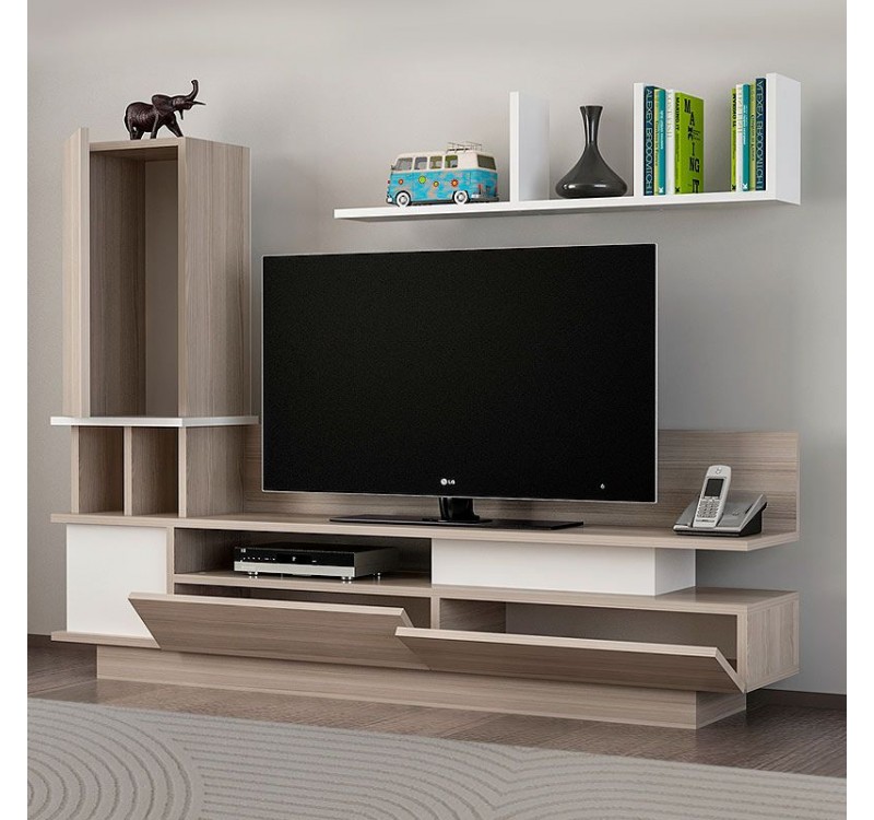 Σύνθεση τηλεόρασης Almeria Megapap χρώμα λευκό - cordoba 149x29,5x117εκ.