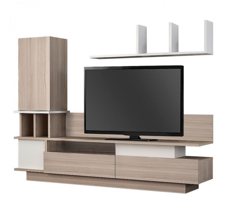 Σύνθεση τηλεόρασης Almeria Megapap χρώμα λευκό - cordoba 149x29,5x117εκ.