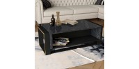 Τραπεζάκι σαλονιού Serina Megapap χρώμα μαύρο εφέ μαρμάρου 107x60x40εκ.