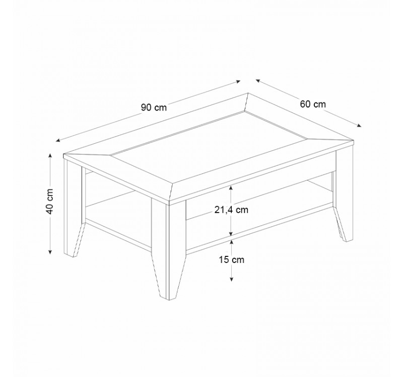 Τραπεζάκι σαλονιού Madura Megapap χρώμα sapphire oak 90x60x40εκ.