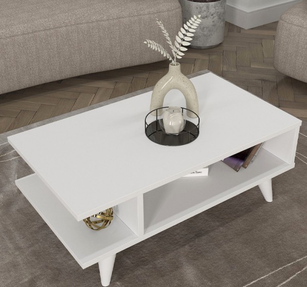 Τραπεζάκι σαλονιού Titus Megapap χρώμα λευκό 80x45x30εκ.