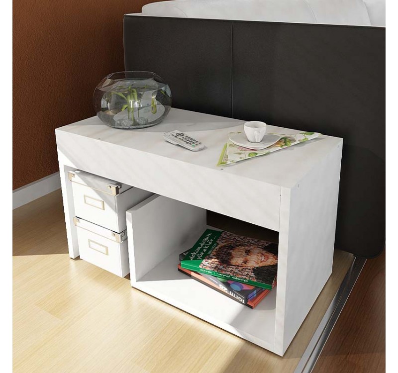 Τραπεζάκι βοηθητικό Rosana Megapap χρώμα λευκό 35x29,5x60εκ.