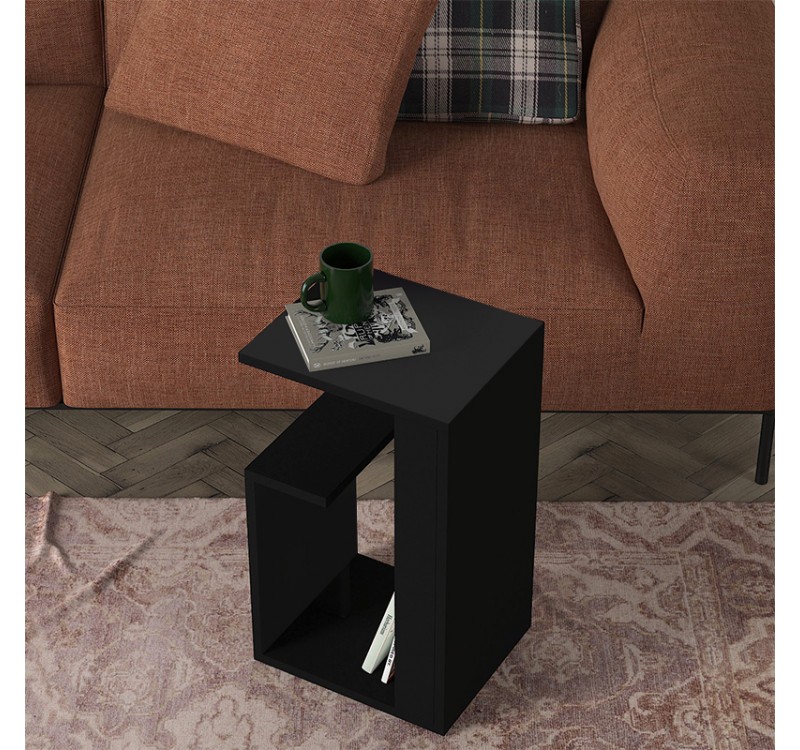 Τραπεζάκι βοηθητικό Rosana Megapap χρώμα μαύρο 35x29,5x60εκ.