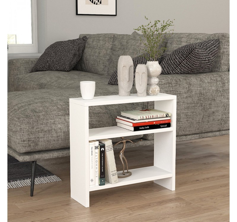 Τραπεζάκι βοηθητικό Silvanus Megapap χρώμα λευκό 51x17,5x49εκ.