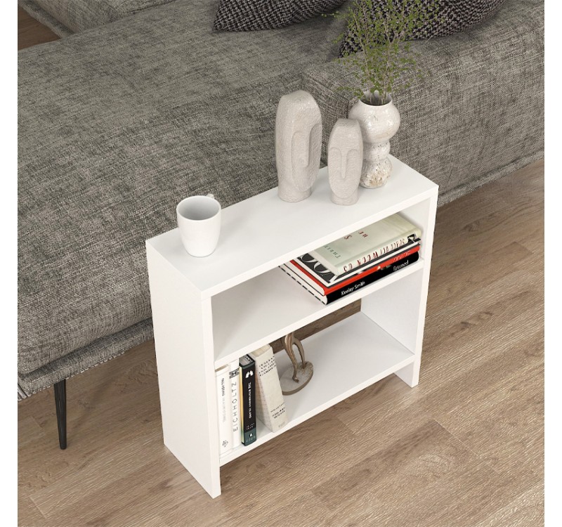 Τραπεζάκι βοηθητικό Silvanus Megapap χρώμα λευκό 51x17,5x49εκ.