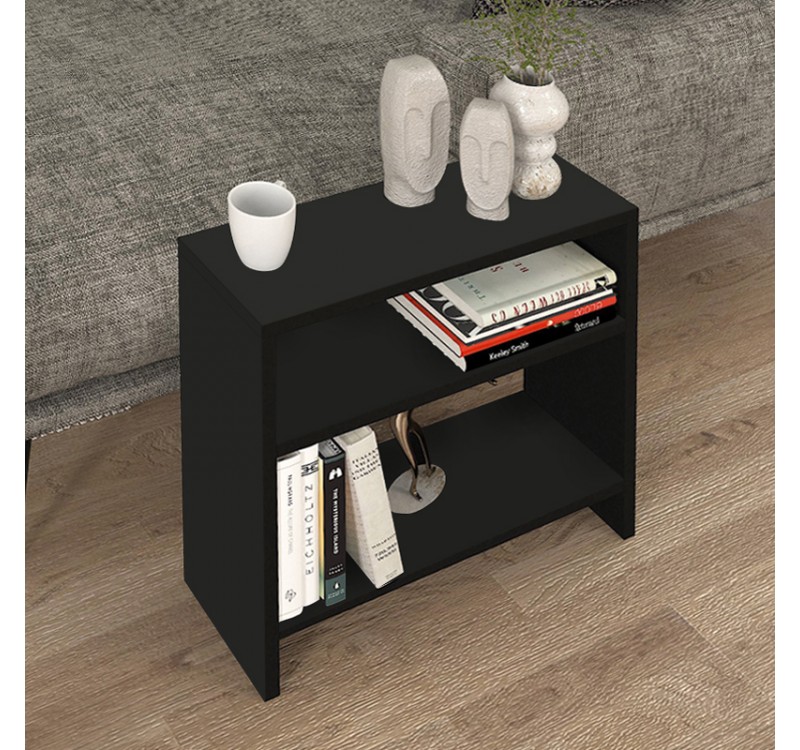 Τραπεζάκι βοηθητικό Silvanus Megapap χρώμα μαύρο 51x17,5x49εκ.