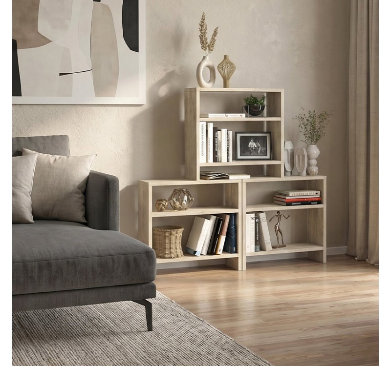 Τραπεζάκι βοηθητικό Silvanus Megapap χρώμα travertine 51x17,5x49εκ.