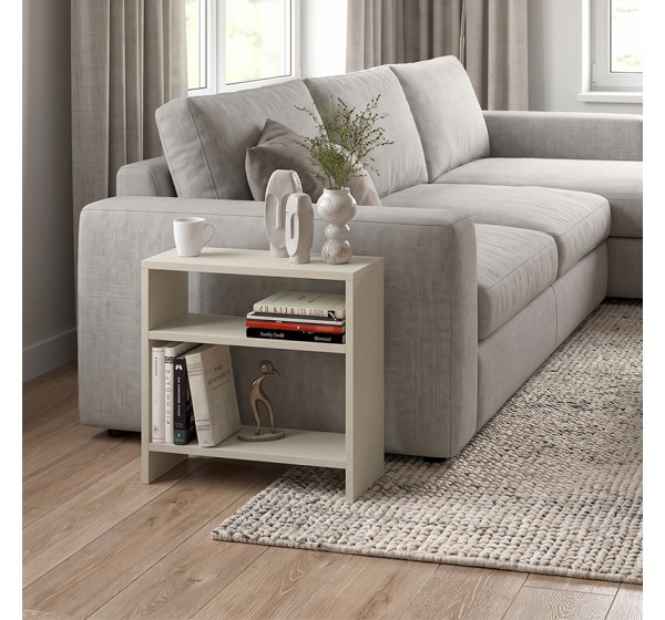 Τραπεζάκι βοηθητικό Silvanus Megapap χρώμα sandstone 51x17,5x49εκ.