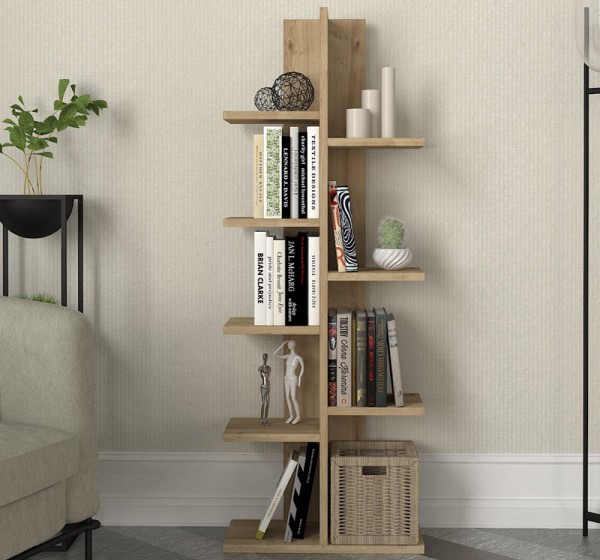 Βιβλιοθήκη Tree Megapap χρώμα sapphire oak 45x21,4x121,8εκ.