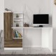 Γραφείο εργασίας Domingo Megapap χρώμα λευκό - καρυδί 149,5x60x120εκ.