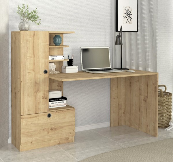 Γραφείο εργασίας Domingo Megapap χρώμα sapphire oak 149,5x60x120εκ.