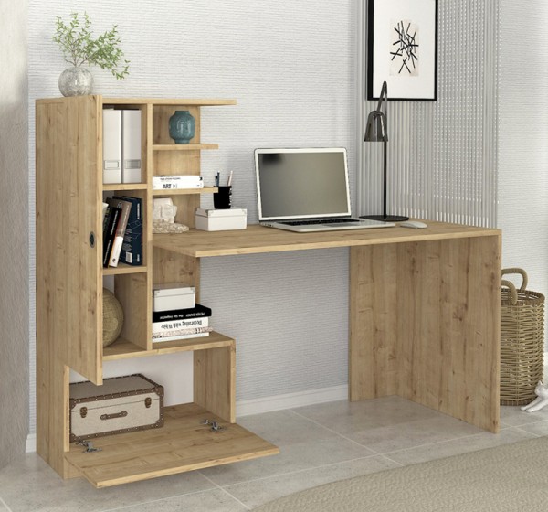 Γραφείο εργασίας Domingo Megapap χρώμα sapphire oak 149,5x60x120εκ.