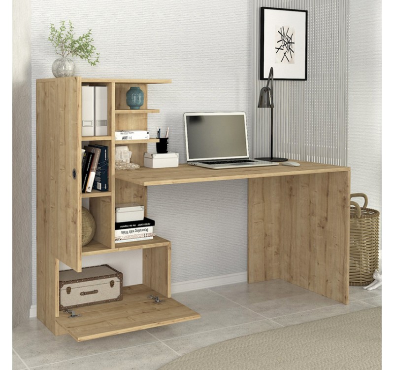 Γραφείο εργασίας Domingo Megapap χρώμα sapphire oak 149,5x60x120εκ.