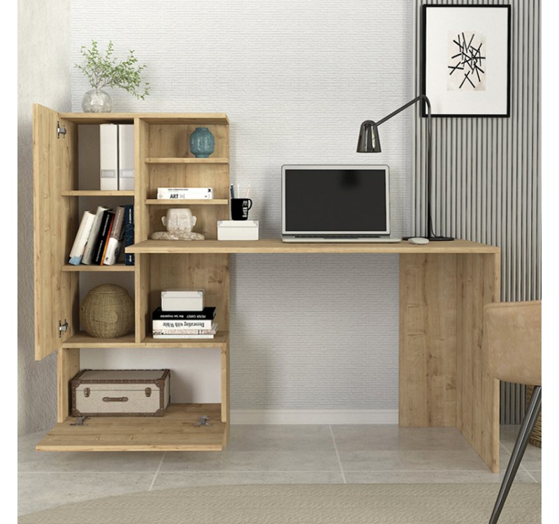 Γραφείο εργασίας Domingo Megapap χρώμα sapphire oak 149,5x60x120εκ.