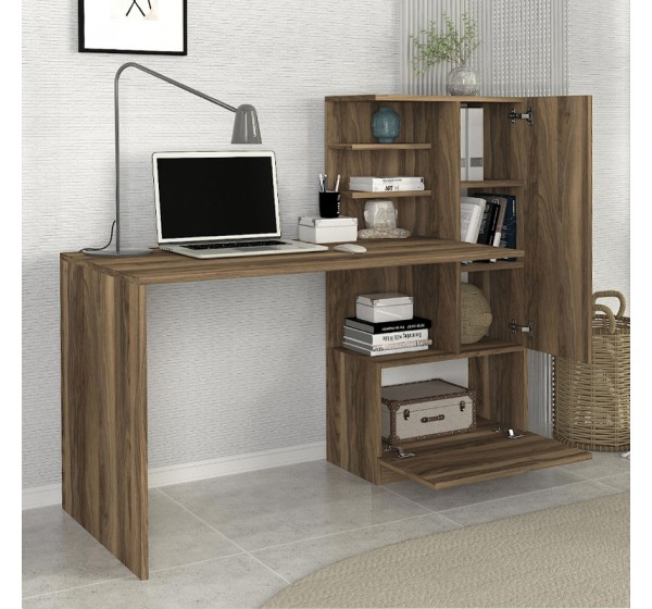 Γραφείο εργασίας Merino Megapap χρώμα καρυδί 149,5x61,8x120εκ.