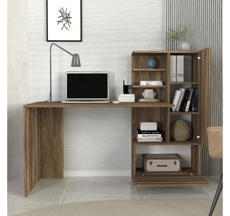 Γραφείο εργασίας Merino Megapap χρώμα καρυδί 149,5x61,8x120εκ.