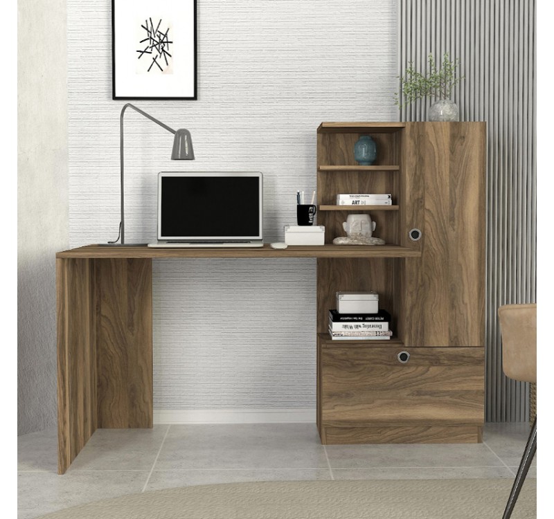 Γραφείο εργασίας Merino Megapap χρώμα καρυδί 149,5x61,8x120εκ.