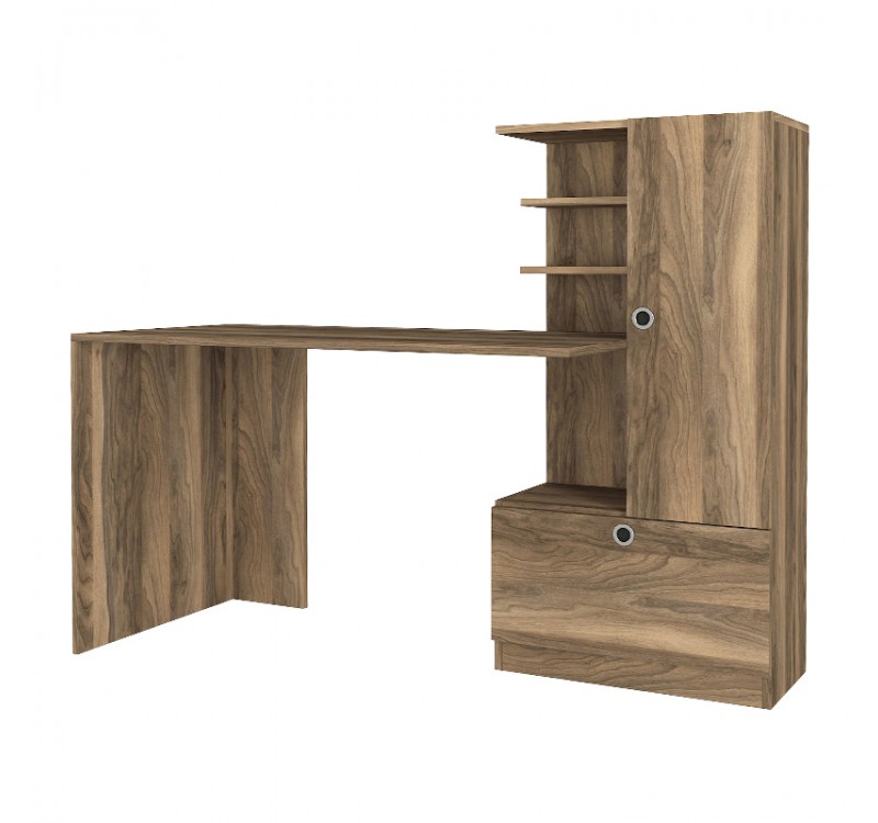 Γραφείο εργασίας Merino Megapap χρώμα καρυδί 149,5x61,8x120εκ.