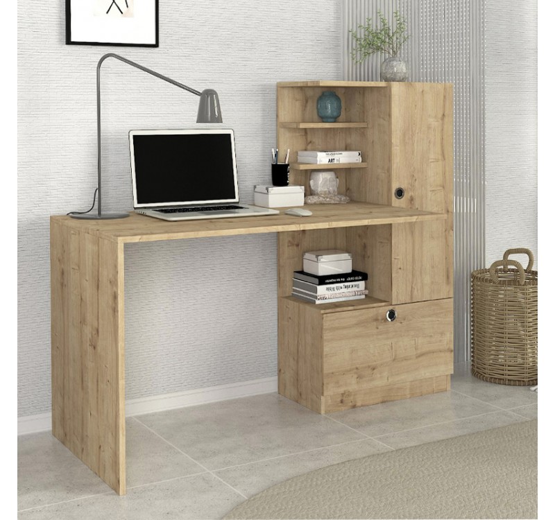 Γραφείο εργασίας Merino Megapap χρώμα sapphire oak 149,5x61,8x120εκ.