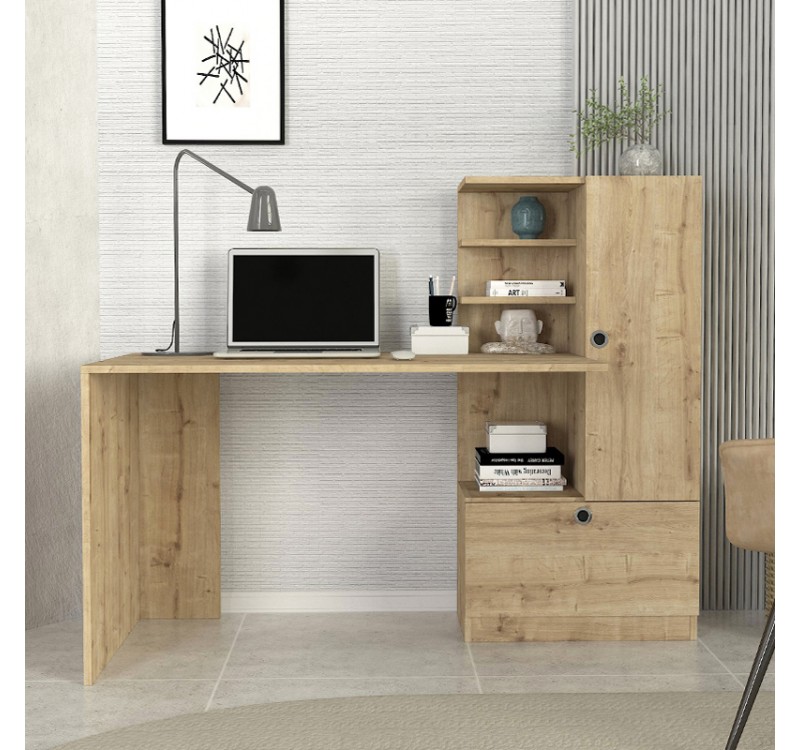 Γραφείο εργασίας Merino Megapap χρώμα sapphire oak 149,5x61,8x120εκ.