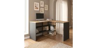 Γραφείο εργασίας Stylo Megapap χρώμα sapphire oak -  ανθρακί 120x120x73,8εκ.