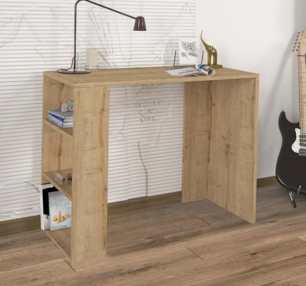 Γραφείο εργασίας Netenia Megapap χρώμα sapphire oak 90x40x74εκ.