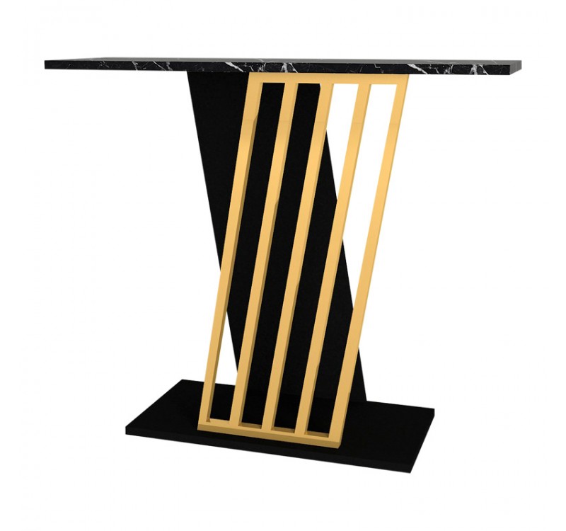 Κονσόλα Gravity Megapap χρώμα μαύρο εφέ μαρμάρου - χρυσό 90x29,6x76,8εκ.