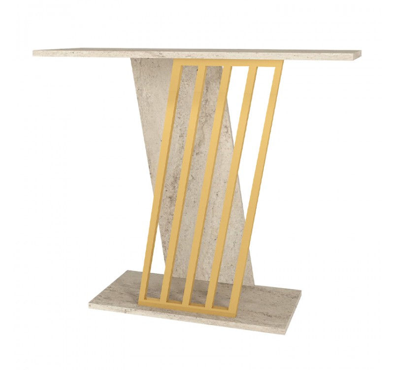 Κονσόλα Gravity Megapap χρώμα travertine - χρυσό 90x29,6x76,8εκ.