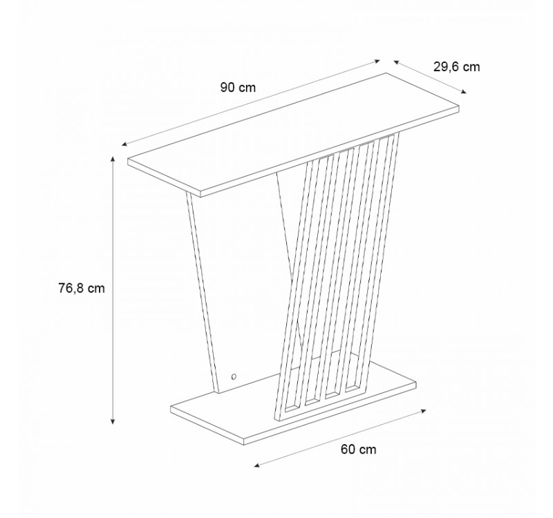 Κονσόλα Gravity Megapap χρώμα travertine - χρυσό 90x29,6x76,8εκ.