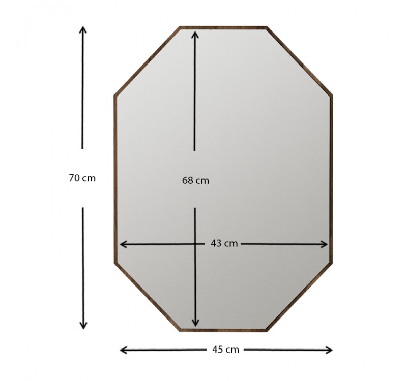 Καθρέπτης τοίχου Ursula Μegapap χρώμα καρυδί 45x2x70εκ.