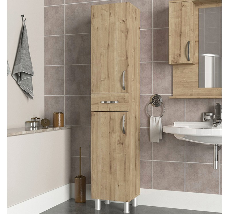 Ντουλάπι κουζίνας - μπάνιου Selina Megapap χρώμα sapphire oak 35x31x179εκ.