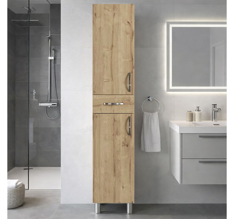 Ντουλάπι κουζίνας - μπάνιου Selina Megapap χρώμα sapphire oak 35x31x179εκ.