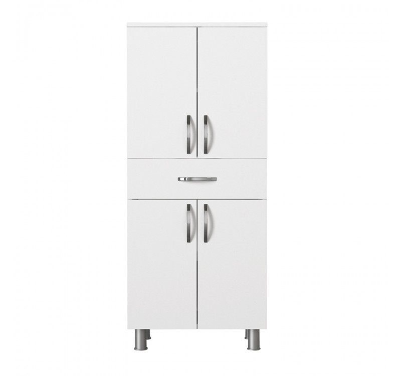 Ντουλάπι κουζίνας - μπάνιου Montana Megapap χρώμα λευκό 59,4x31,5x140εκ.