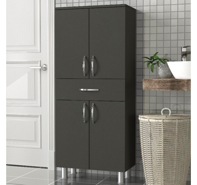 Ντουλάπι κουζίνας - μπάνιου Montana Megapap χρώμα ανθρακί 59,4x31,5x140εκ.